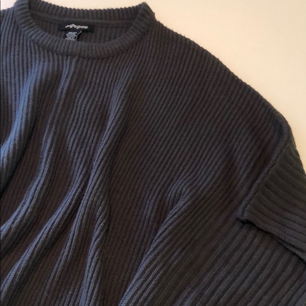 Smoke colored mixed rib poncho - Picture 2 of 3